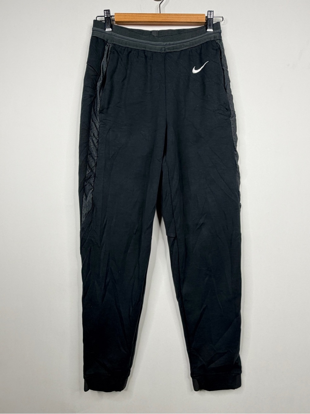 Nike Men’s Black Jogger Sweatpants with White Swoosh